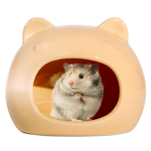 Keramik-Hamsterversteck Hamsterhaus Meerschweinchen Versteck Zubehör Hamsterkäfig Zubehör Chinchillas Igel Höhle und Kleintier-Lebensräume (Orange) von Woleigiao
