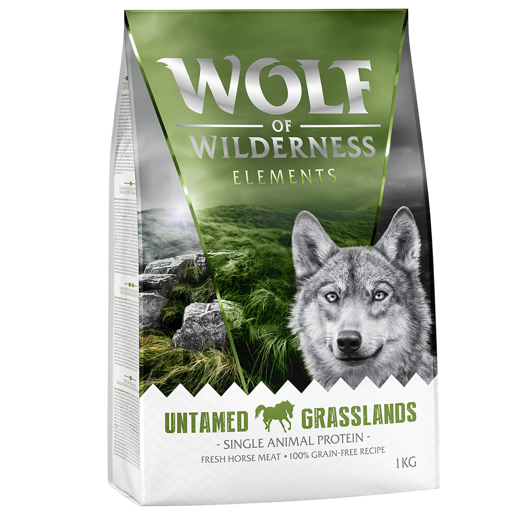 1 kg Wolf of Wilderness - getreidefrei zum Sonderpreis! - Pferd Sensitiv Single Meat "Untamed Grasslands" von Wolf of Wilderness