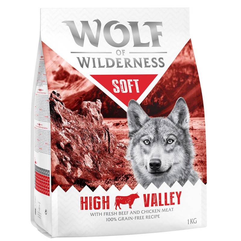 1 kg Wolf of Wilderness - getreidefrei zum Sonderpreis! - "Soft - High Valley" Rind von Wolf of Wilderness