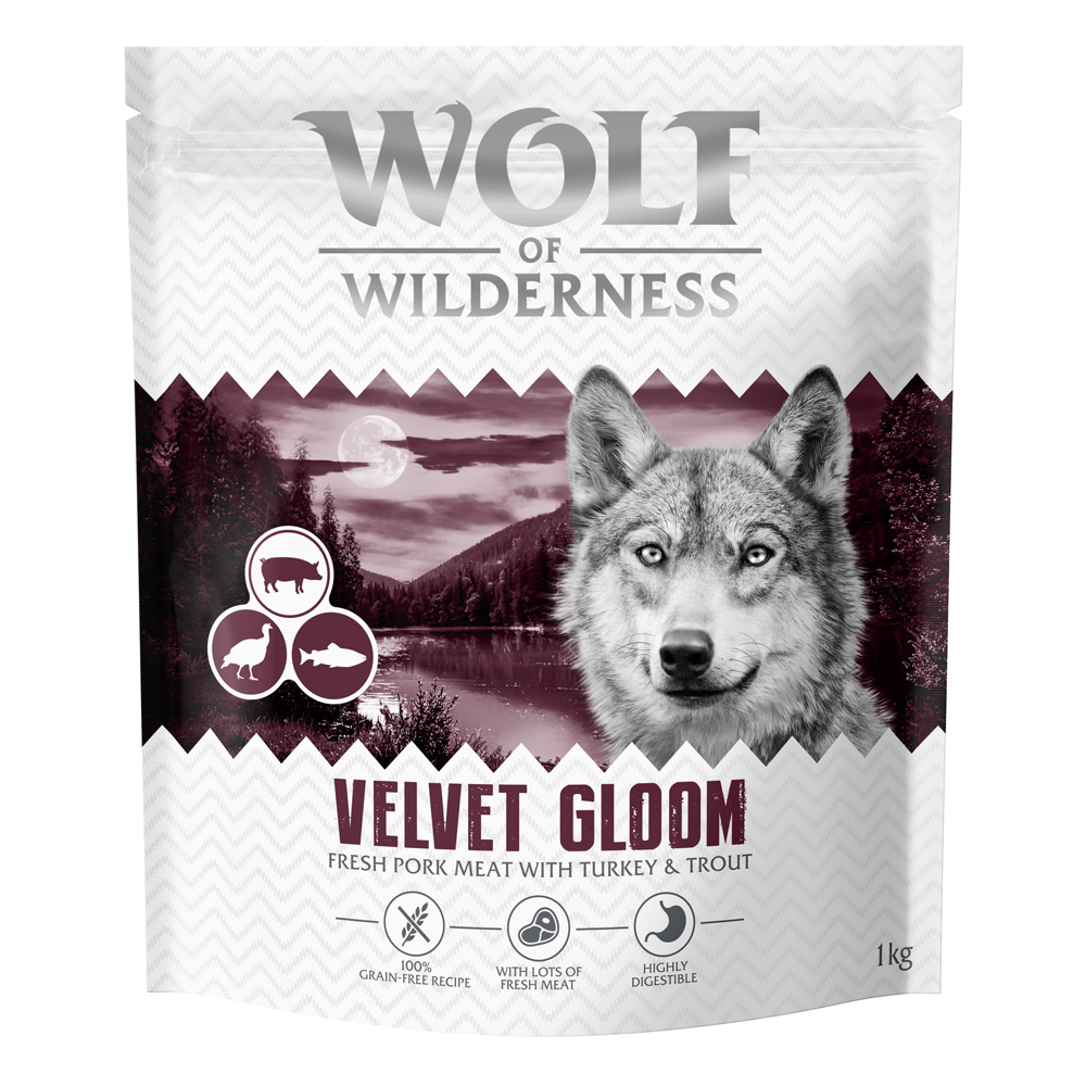 1 kg Wolf of Wilderness - getreidefrei zum Sonderpreis! - "Velvet Gloom" Truthahn & Forelle von Wolf of Wilderness
