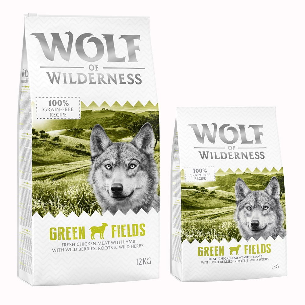 12 + 1 kg gratis! 13 kg Wolf of Wilderness Trockenfutter Green Fields - Lamm 12 + 1 kg gratis! 13 kg Wolf of Wilderness Trockenfutter Green Fields - Lamm von Wolf of Wilderness