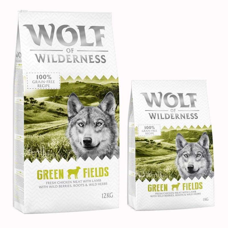 12 + 1 kg gratis! 13 kg Wolf of Wilderness Trockenfutter Green Fields - Lamm von Wolf of Wilderness