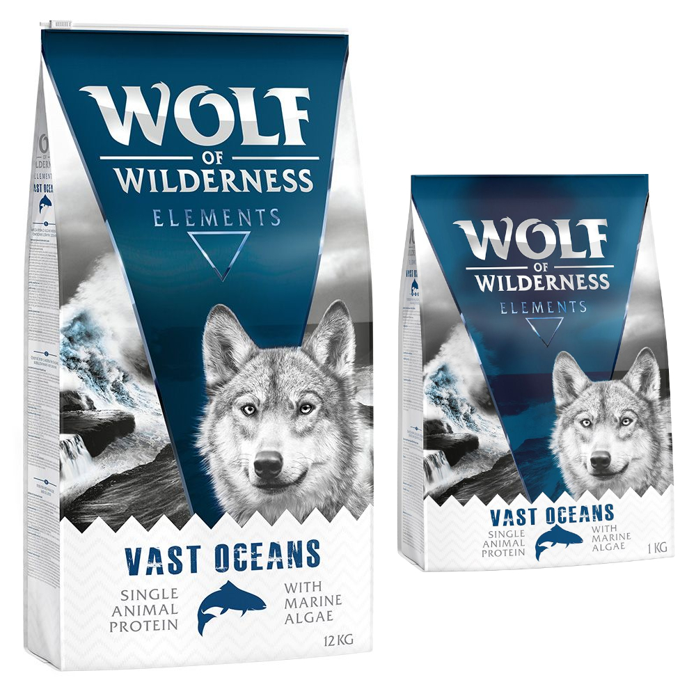 12 + 1 kg gratis! 13 kg Wolf of Wilderness Trockenfutter Vast Oceans - Fisch (Monoprotein) von Wolf of Wilderness