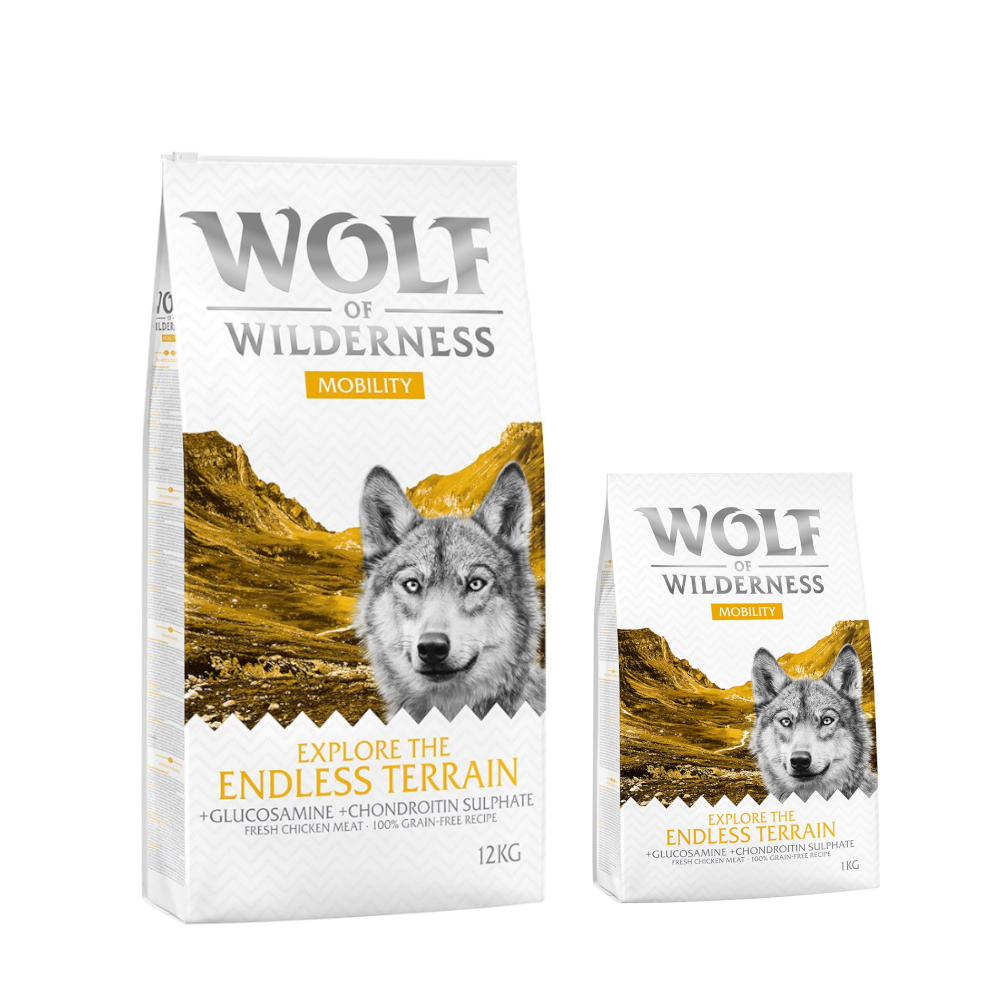12 + 2 kg gratis! 14 kg Wolf of Wilderness Trockenfutter - Explore The Endless Terrain - Huhn (Mobility) von Wolf of Wilderness