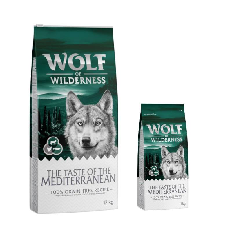 12 + 2 kg gratis! 14 kg Wolf of Wilderness Trockenfutter - Mediterranean Coastlines - Lamm, Huhn & Forelle von Wolf of Wilderness