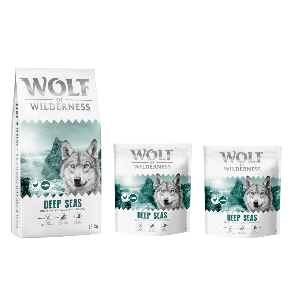 12 + 2 kg gratis! 14 kg Wolf of Wilderness - getreidefreie Rezeptur - Adult "Deep Seas" Hering 12 + 2 kg gratis! 14 kg Wolf of Wilderness - getreidefreie Rezeptur - Adult "Deep Seas" Hering von Wolf of Wilderness
