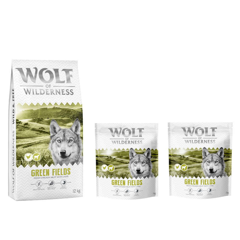 12 + 2 kg gratis! 14 kg Wolf of Wilderness - getreidefreie Rezeptur - Adult "Green Fields" Lamm 12 + 2 kg gratis! 14 kg Wolf of Wilderness - getreidefreie Rezeptur - Adult "Green Fields" Lamm von Wolf of Wilderness