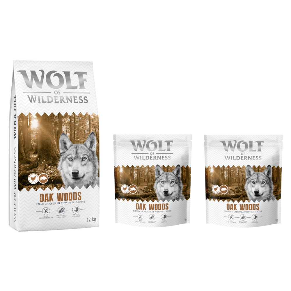 12 + 2 kg gratis! 14 kg Wolf of Wilderness - getreidefreie Rezeptur - Adult "Oak Woods" Wildschwein 12 + 2 kg gratis! 14 kg Wolf of Wilderness - getreidefreie Rezeptur - Adult "Oak Woods" Wildschwein von Wolf of Wilderness