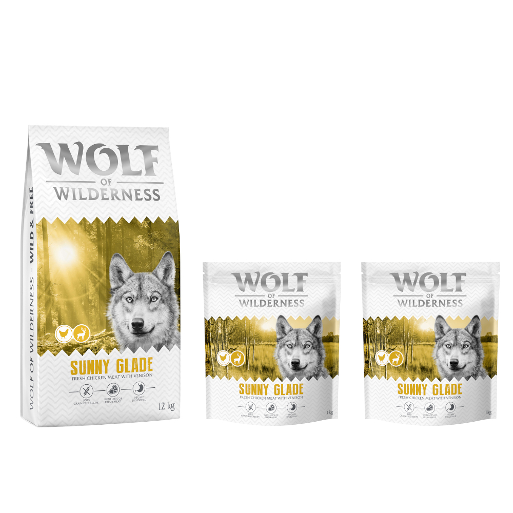 12 + 2 kg gratis! 14 kg Wolf of Wilderness - getreidefreie Rezeptur - Adult "Sunny Glade" Hirsch 12 + 2 kg gratis! 14 kg Wolf of Wilderness - getreidefreie Rezeptur - Adult "Sunny Glade" Hirsch von Wolf of Wilderness