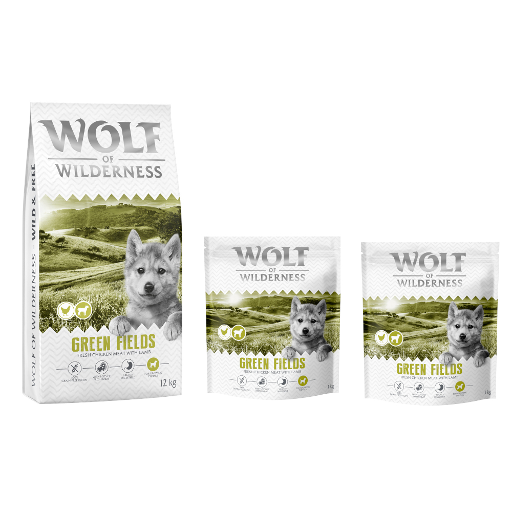 12 + 2 kg gratis! 14 kg Wolf of Wilderness - getreidefreie Rezeptur - Junior "Green Fields" Lamm 12 + 2 kg gratis! 14 kg Wolf of Wilderness - getreidefreie Rezeptur - Junior "Green Fields" Lamm von Wolf of Wilderness