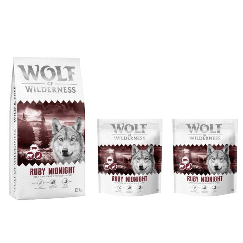 12 + 2 kg gratis! 14 kg Wolf of Wilderness - getreidefreie Rezeptur - "Ruby Midnight" Rind & Kaninchen 12 + 2 kg gratis! 14 kg Wolf of Wilderness - getreidefreie Rezeptur - "Ruby Midnight" Rind & Kaninchen von Wolf of Wilderness