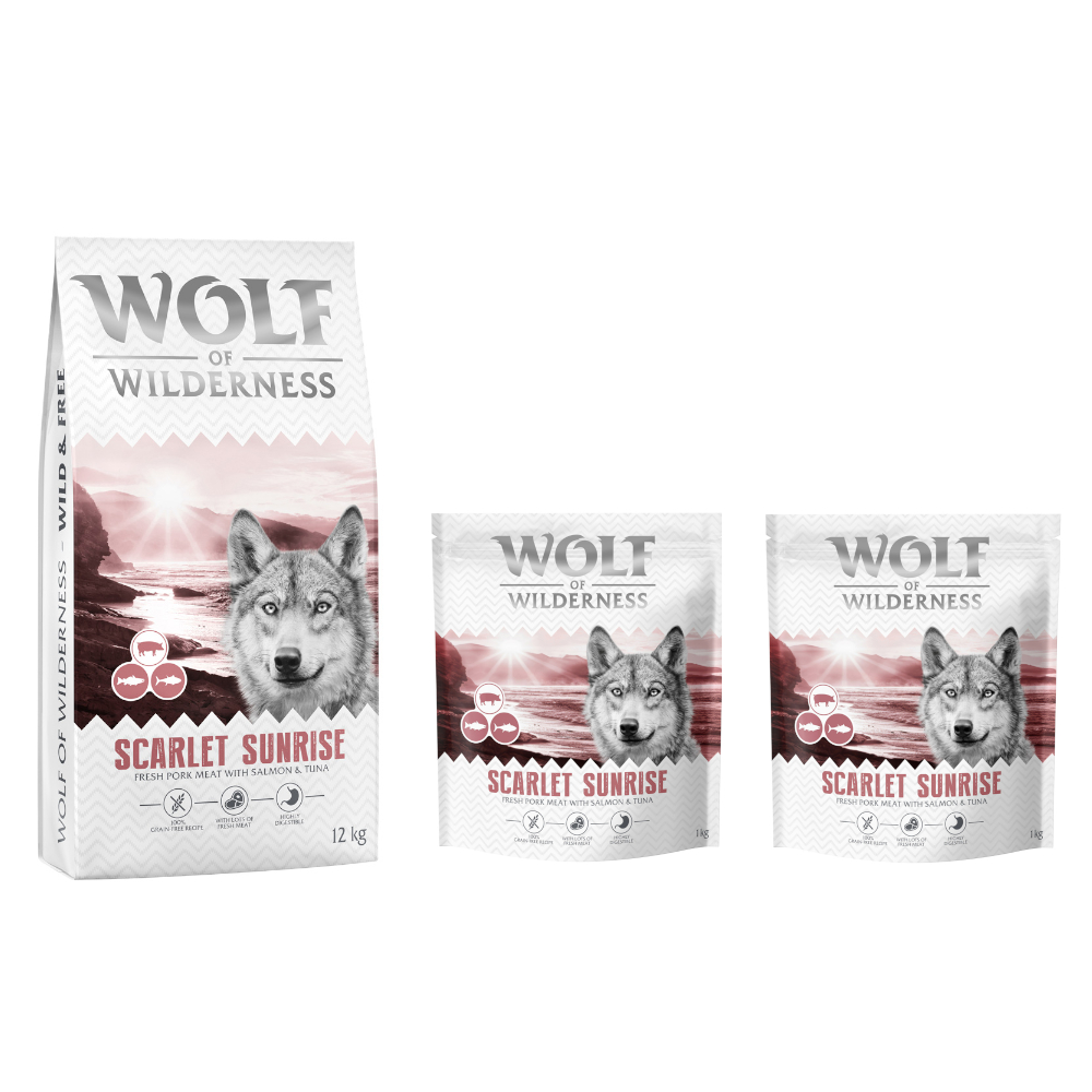 12 + 2 kg gratis! 14 kg Wolf of Wilderness - getreidefreie Rezeptur - "Scarlet Sunrise" Lachs & Thunfisch 12 + 2 kg gratis! 14 kg Wolf of Wilderness - getreidefreie Rezeptur - "Scarlet Sunrise" Lachs & Thunfisch von Wolf of Wilderness