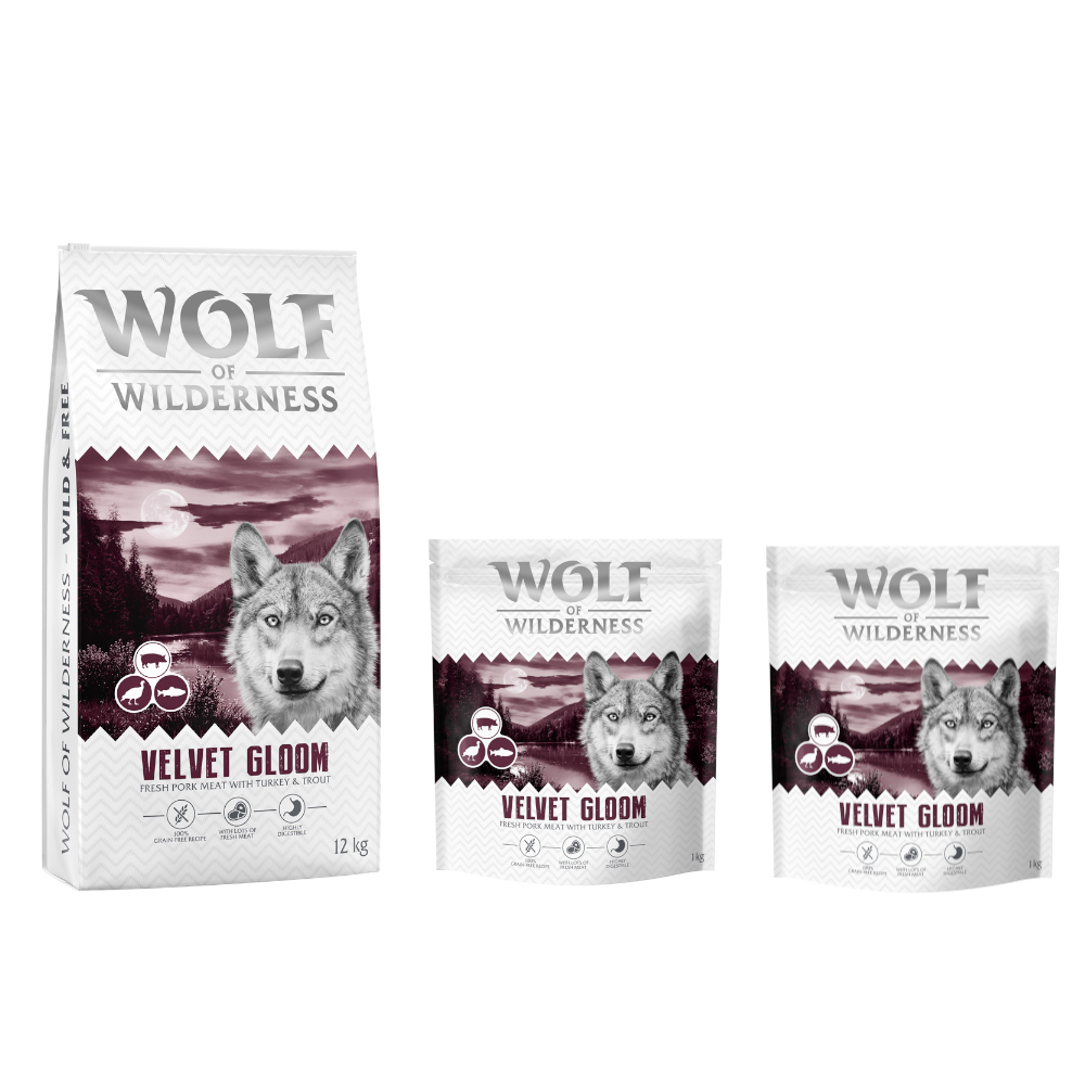 12 + 2 kg gratis! 14 kg Wolf of Wilderness - getreidefreie Rezeptur - "Velvet Gloom" Truthahn & Forelle 12 + 2 kg gratis! 14 kg Wolf of Wilderness - getreidefreie Rezeptur - "Velvet Gloom" Truthahn & Forelle von Wolf of Wilderness