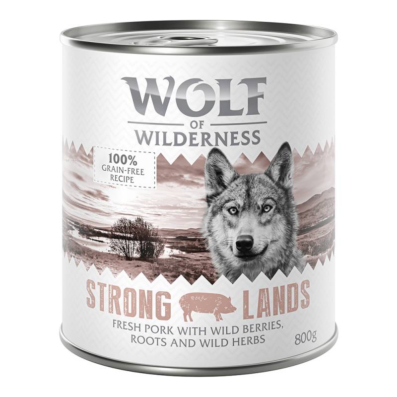15 % Rabatt: 12 x 800 g Wolf of Wilderness  Strong Lands - Schwein von Wolf of Wilderness