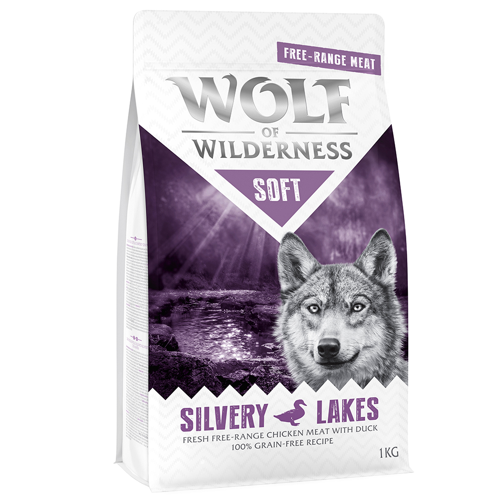 2 x 1 kg Wolf of Wilderness Trockenfutter zum Sonderpreis! - SOFT Silvery Lakes - Freiland-Huhn & Ente (halbfeucht) von Wolf of Wilderness
