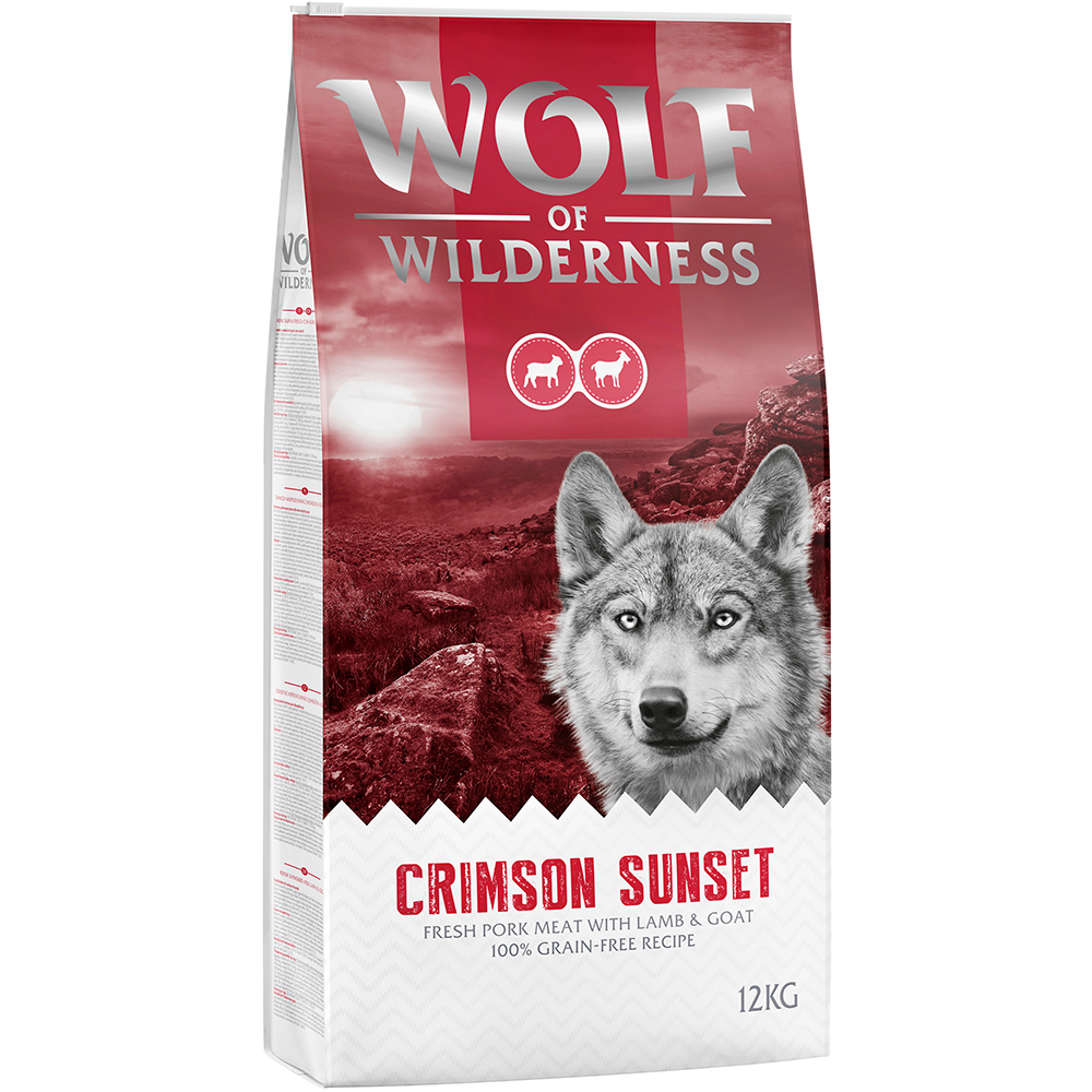 2 x 12 kg Wolf of Wilderness Trockenfutter - getreidefrei - Crimson Sunset - Lamm & Ziege von Wolf of Wilderness