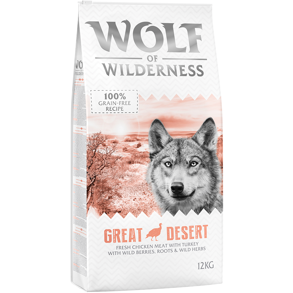 2 x 12 kg Wolf of Wilderness Trockenfutter - getreidefrei - Great Desert - Pute von Wolf of Wilderness