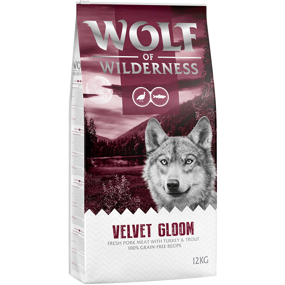 2 x 12 kg Wolf of Wilderness Trockenfutter - getreidefrei NEU: Velvet Gloom - Truthahn & Forelle von Wolf of Wilderness