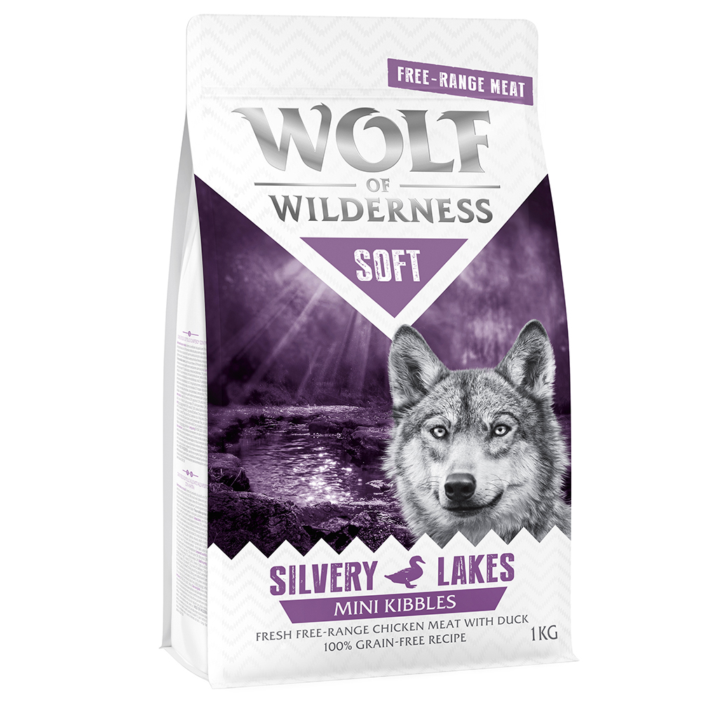 30% Rabatt! 1 kg Wolf of Wilderness Trockenfutter  - MINI Silvery Lakes - Freiland-Huhn & Ente (Soft & Strong) von Wolf of Wilderness