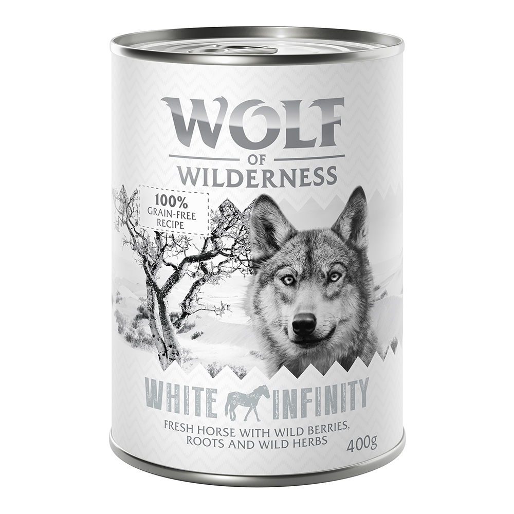 Bis zu 15% Rabatt: Wolf of Wilderness 6 x 400 g - ADULT White Infinity - Pferd Bis zu 15% Rabatt: Wolf of Wilderness 6 x 400 g - ADULT White Infinity - Pferd von Wolf of Wilderness