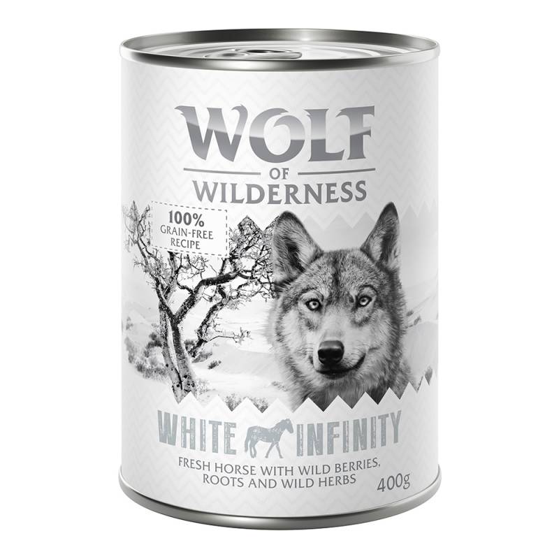 Bis zu 15% Rabatt: Wolf of Wilderness 6 x 400 g  - ADULT White Infinity - Pferd von Wolf of Wilderness