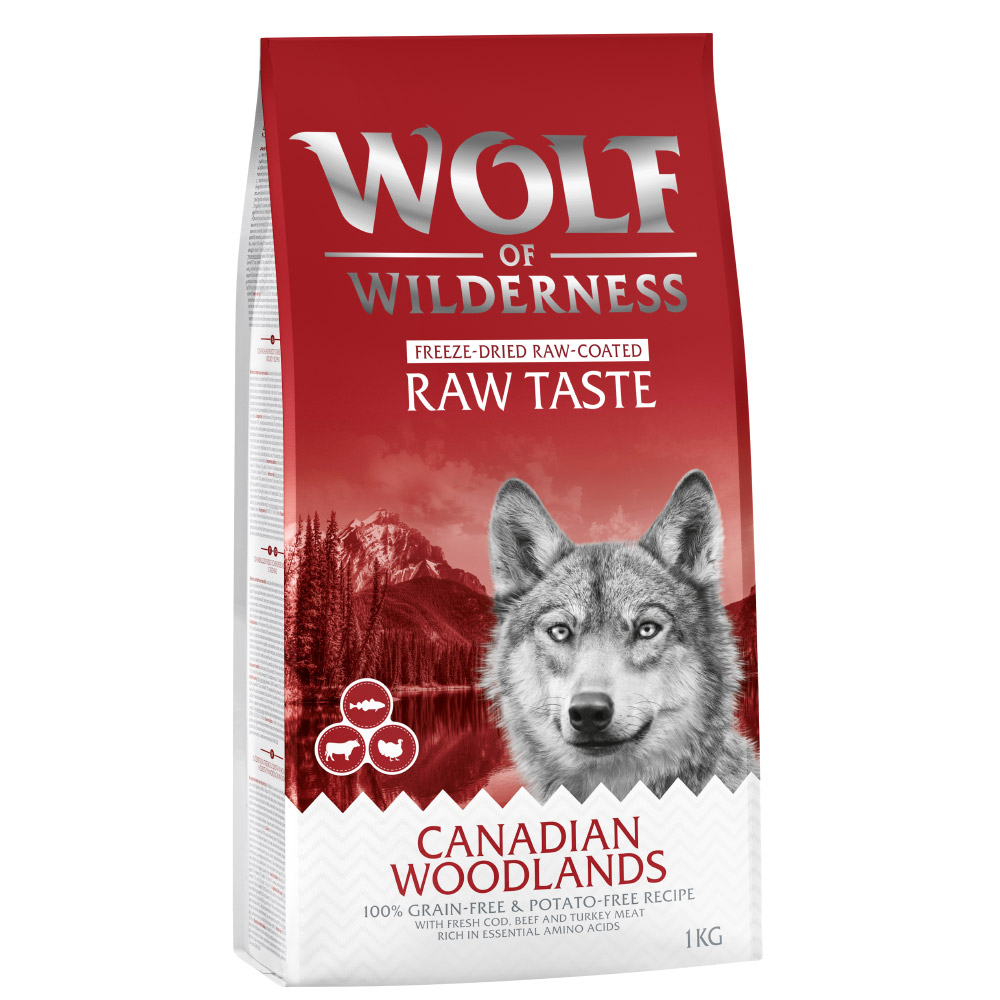 Bis zu 25% Rabatt: 1 kg Wolf of Wilderness Trockenfutter - Canadian Woodlands - Rind, Pute, Kabeljau Bis zu 25% Rabatt: 1 kg Wolf of Wilderness Trockenfutter - Canadian Woodlands - Rind, Pute, Kabeljau von Wolf of Wilderness