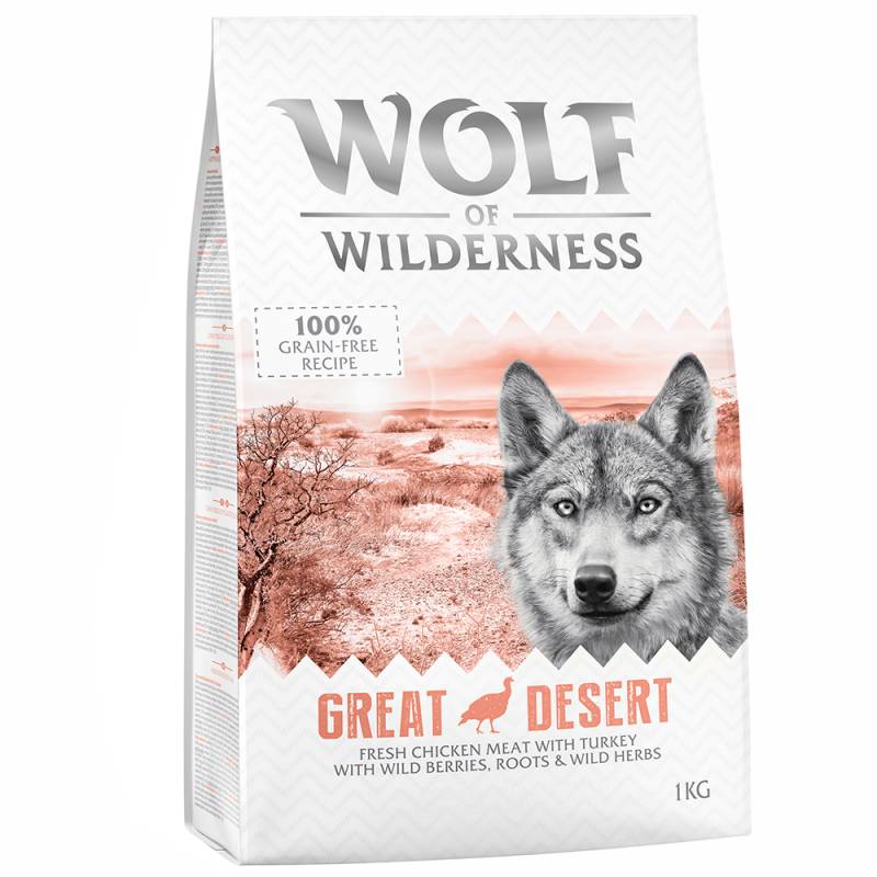 Bis zu 25% Rabatt: 1 kg Wolf of Wilderness Trockenfutter  - Great Desert - Pute von Wolf of Wilderness