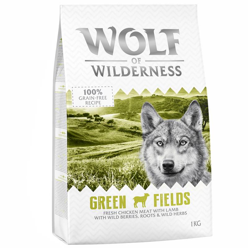 Bis zu 25% Rabatt: 1 kg Wolf of Wilderness Trockenfutter  - Green Fields - Lamm von Wolf of Wilderness