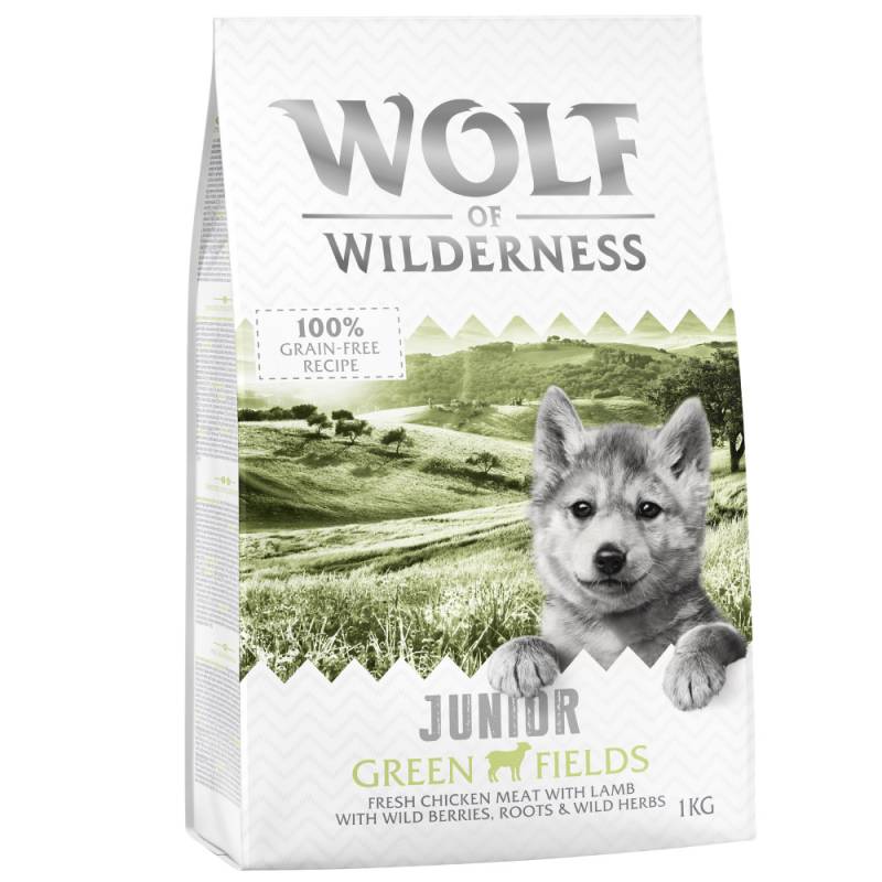 Bis zu 25% Rabatt: 1 kg Wolf of Wilderness Trockenfutter  - JUNIOR: Green Fields - Lamm von Wolf of Wilderness