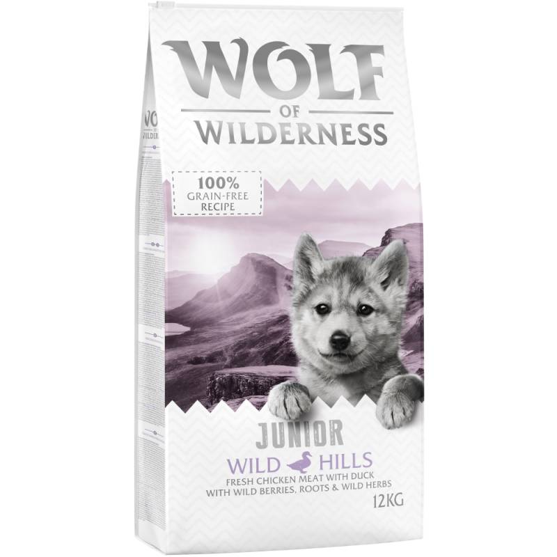 Wolf of Wilderness Junior "Wild Hills" Ente - getreidefrei - Sparpaket:  2 x 12 kg von Wolf of Wilderness