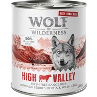 Sparpaket 12 x 800 g Wolf of Wilderness "Freiland-Fleisch" - High Valley - Freiland-Rind von Wolf of Wilderness