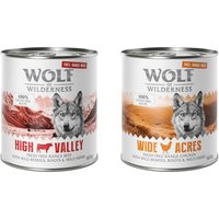 Sparpaket 12 x 800 g Wolf of Wilderness "Freiland-Fleisch" - Mix (Freiland-Huhn, Freiland-Rind) von Wolf of Wilderness
