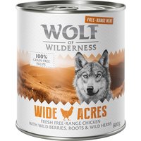 Sparpaket 12 x 800 g Wolf of Wilderness "Freiland-Fleisch" - Wide Acres - Freiland-Huhn von Wolf of Wilderness