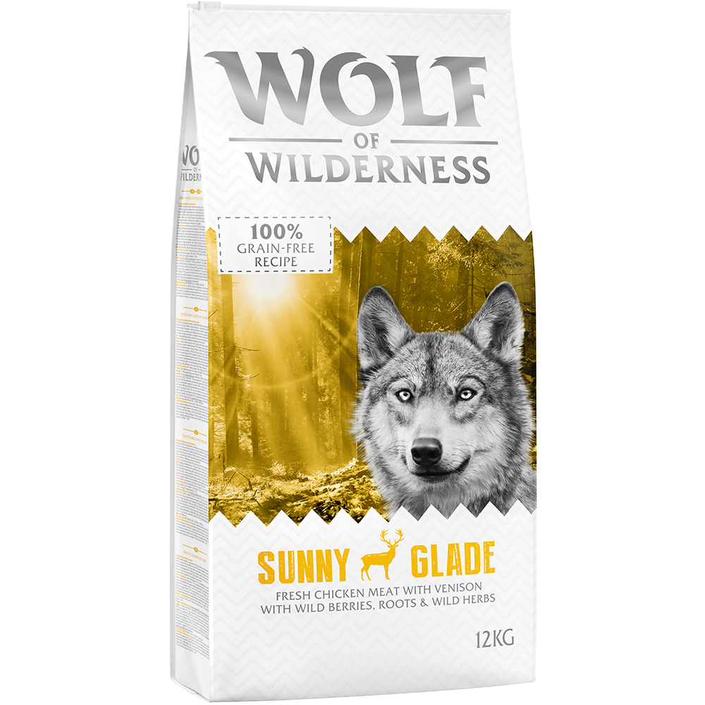 2 x 12 kg Wolf of Wilderness Trockenfutter - getreidefrei - Sunny Glade - Hirsch von Wolf of Wilderness