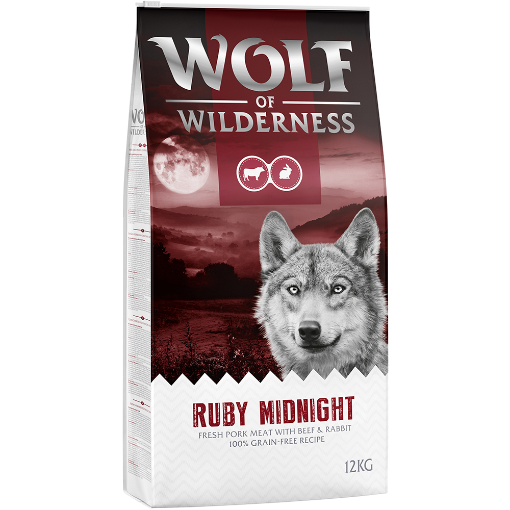 2 x 12 kg Wolf of Wilderness Trockenfutter - getreidefrei - Ruby Midnight - Rind & Kaninchen von Wolf of Wilderness