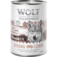 Sparpaket Wolf of Wilderness Adult 24 x 400 g - Single Protein - Strong Lands - Schwein von Wolf of Wilderness
