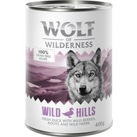 Sparpaket Wolf of Wilderness Adult 24 x 400 g - Single Protein - Wild Hills - Ente von Wolf of Wilderness