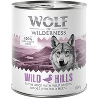 Sparpaket Wolf of Wilderness Adult 24 x 800 g - Single Protein - Wild Hills - Ente von Wolf of Wilderness