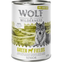 Sparpaket Wolf of Wilderness "Freiland-Fleisch" Senior 12 x 400 g - Senior Green Fields - Freiland-Lamm & Freiland-Huhn von Wolf of Wilderness