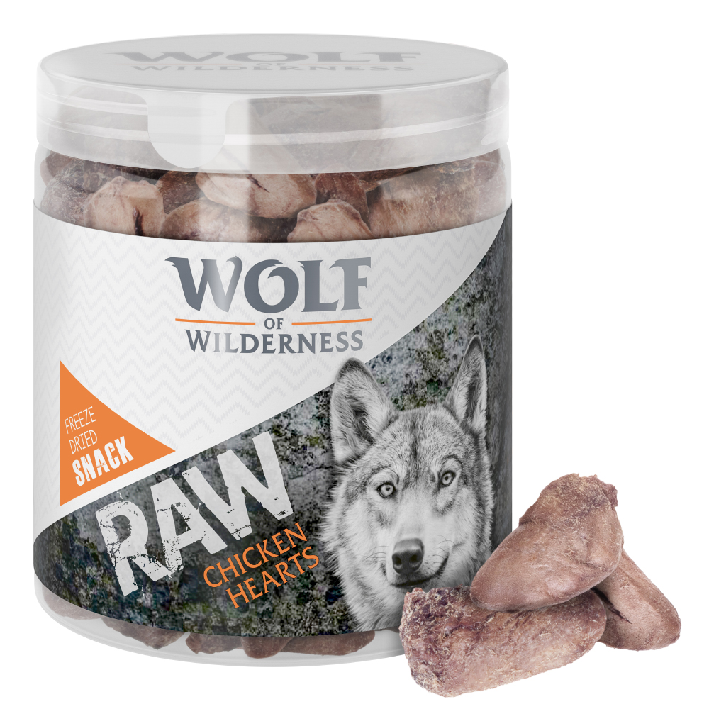 Sparpaket Wolf of Wilderness - RAW Snacks (gefriergetrocknet) - Hühnerherzen (280 g) von Wolf of Wilderness