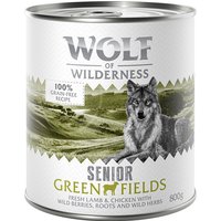 Sparpaket Wolf of Wilderness Senior 24 x 800 g - Green Fields - Lamm von Wolf of Wilderness