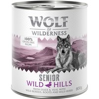 Sparpaket Wolf of Wilderness Senior 24 x 800 g - Wild Hills - Ente von Wolf of Wilderness