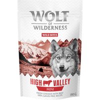 Sparpaket Wolf of Wilderness Snack - Wild Bites 3 x 180 g - MINI High Valley - Rind & Huhn (kleine Würfel) von Wolf of Wilderness