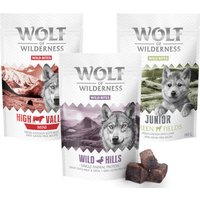 Sparpaket Wolf of Wilderness Snack - Wild Bites 3 x 180 g - Monoprotein-Mix (Huhn, Ente, Lamm) von Wolf of Wilderness