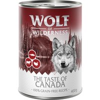 Sparpaket Wolf of Wilderness "The Taste Of" 24 x 400 g - Canada - Rind, Pute, Kabeljau von Wolf of Wilderness