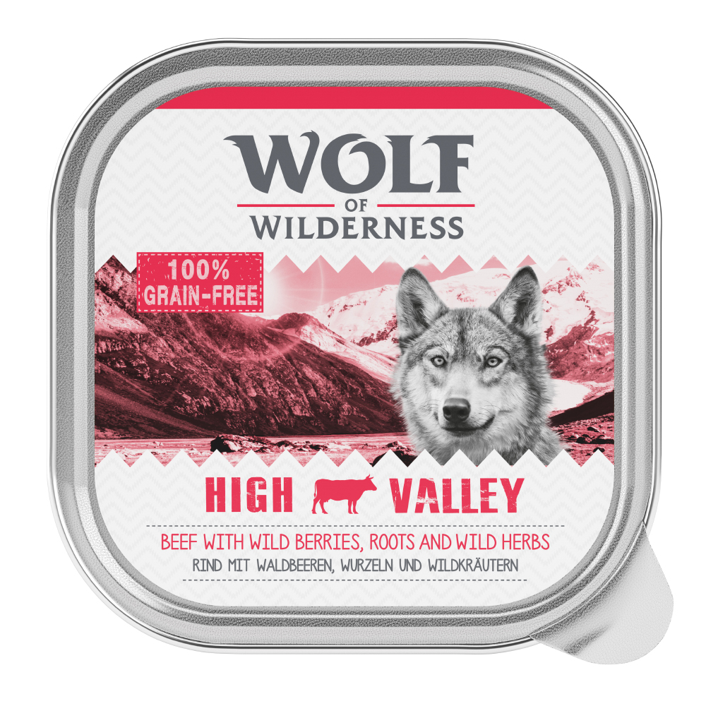 Wolf of Wilderness Adult - Single Protein 6 / 24 x 300 g Schale  -6 x 300 g:  High Valley - Rind von Wolf of Wilderness