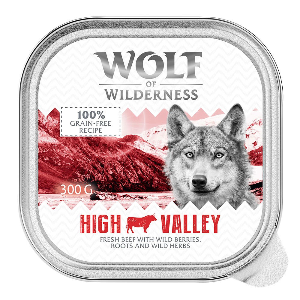 Wolf of Wilderness Adult - Single Protein 6 / 24 x 300 g Schale  -6 x 300 g:  High Valley - Rind von Wolf of Wilderness