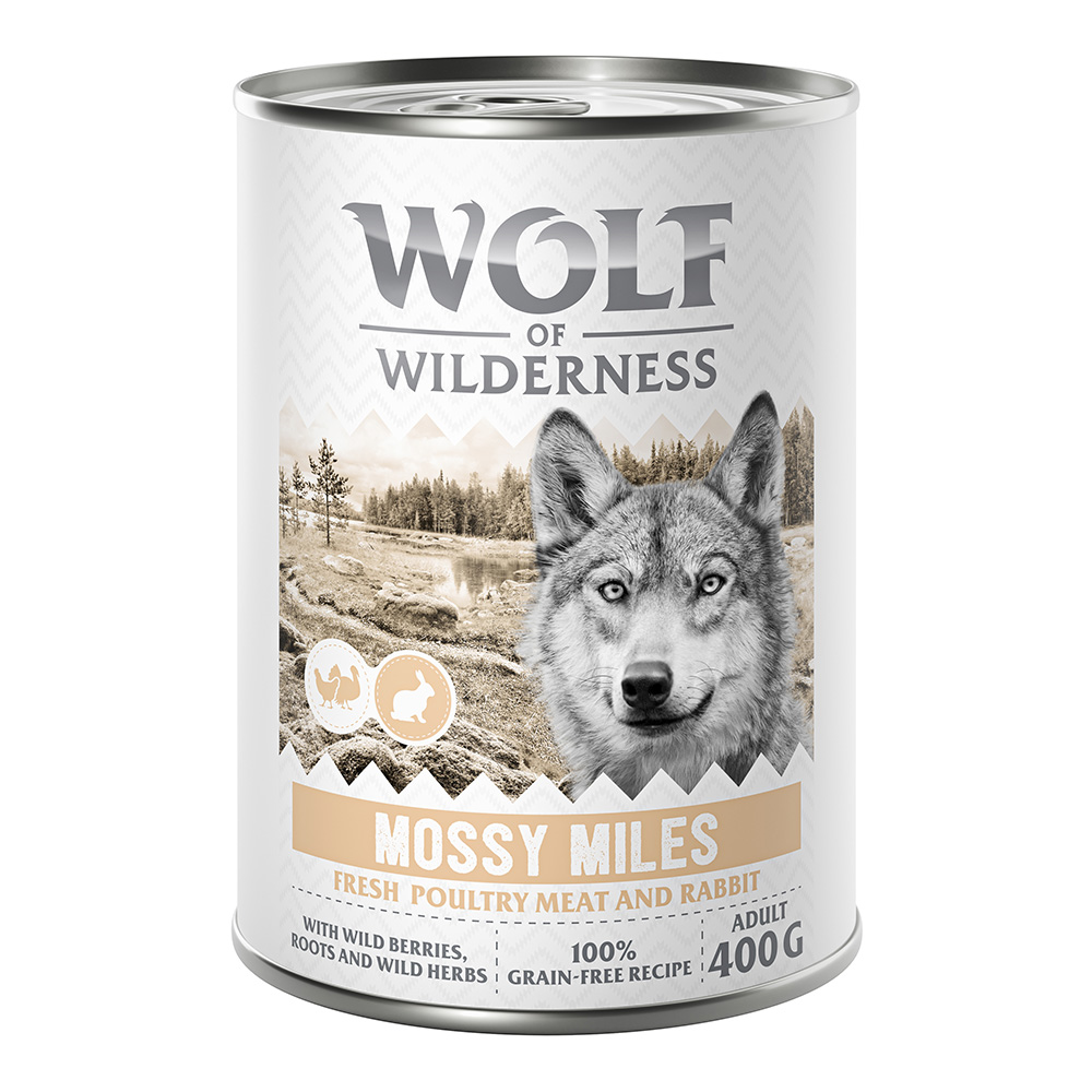 Wolf of Wilderness Adult - mit viel frischem Geflügel 6 x 400 g - Mossy Miles - Geflügel mit Kaninchen von Wolf of Wilderness