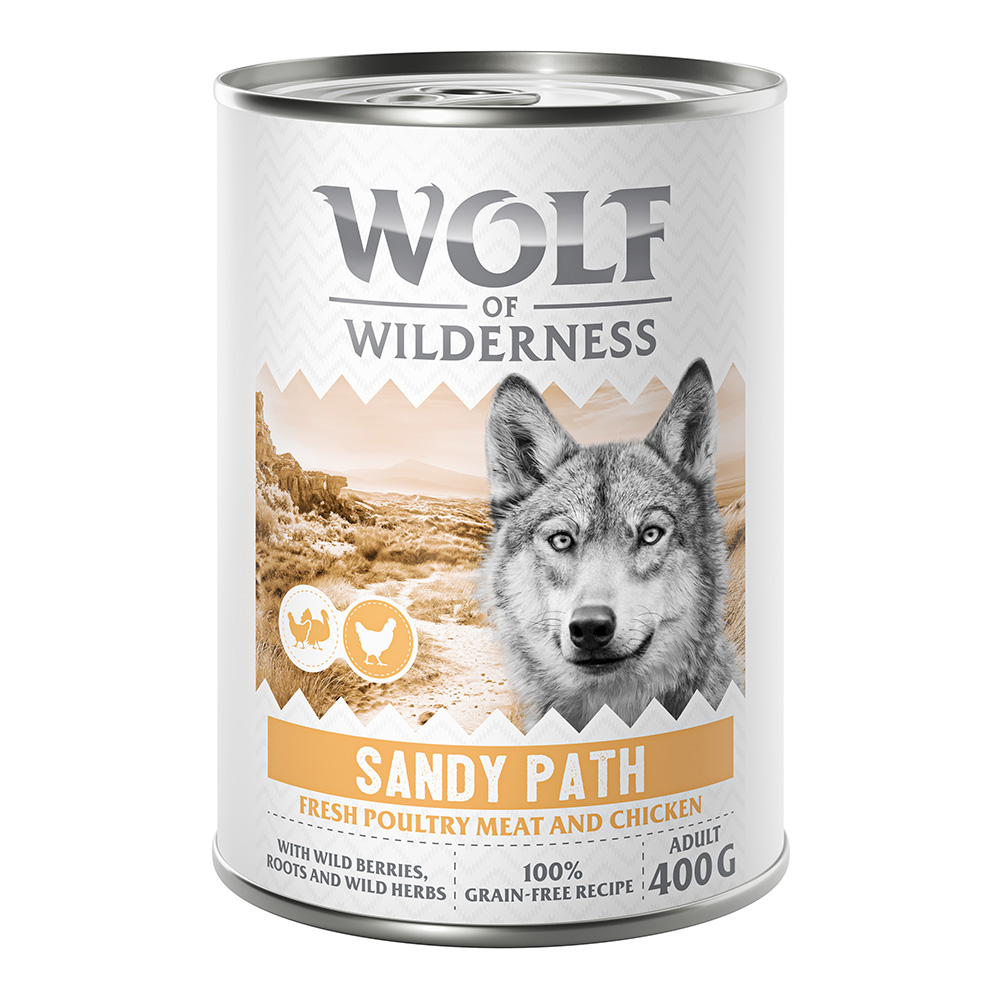 Wolf of Wilderness Adult - mit viel frischem Geflügel 6 x 400 g - Sandy Path - Geflügel mit Huhn von Wolf of Wilderness