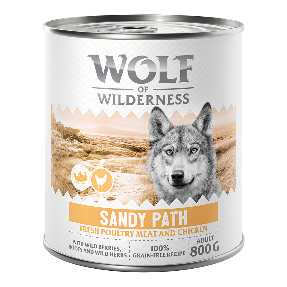 Wolf of Wilderness Adult 6 x 800 g - Mit viel frischem Geflügel  - Sandy Path - Geflügel mit Huhn von Wolf of Wilderness
